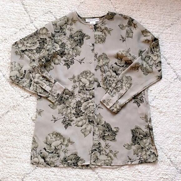 Josephine Chaus Semi-Sheer Floral Print Blouse Size 6 - Picture 5 of 11